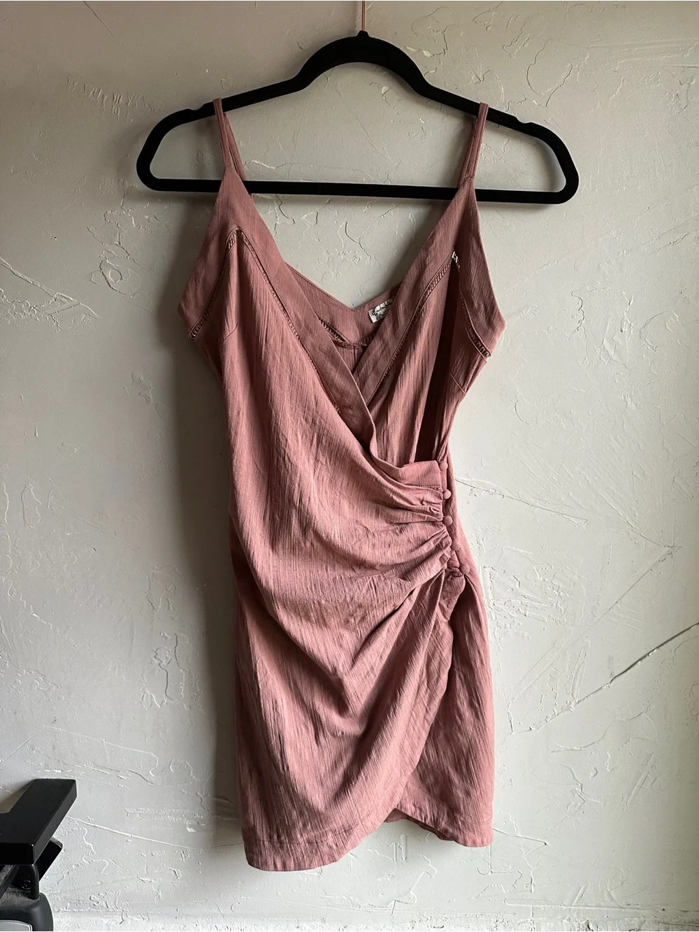 Free People Intimately Mauve Asymmetrical Button Mini Dress Boho Fairycore XS